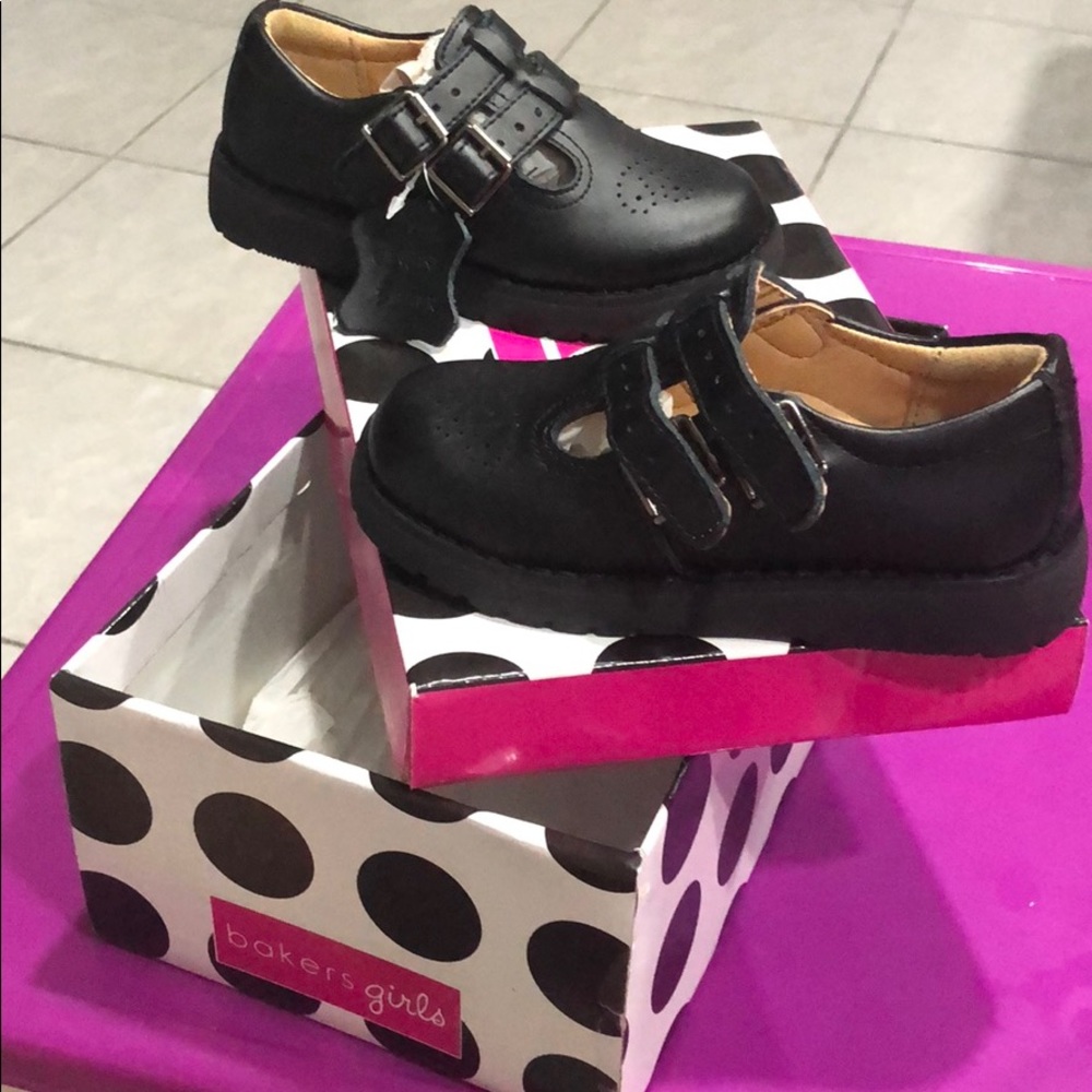 Toddler Black School Shoes Double Strap size 8 New